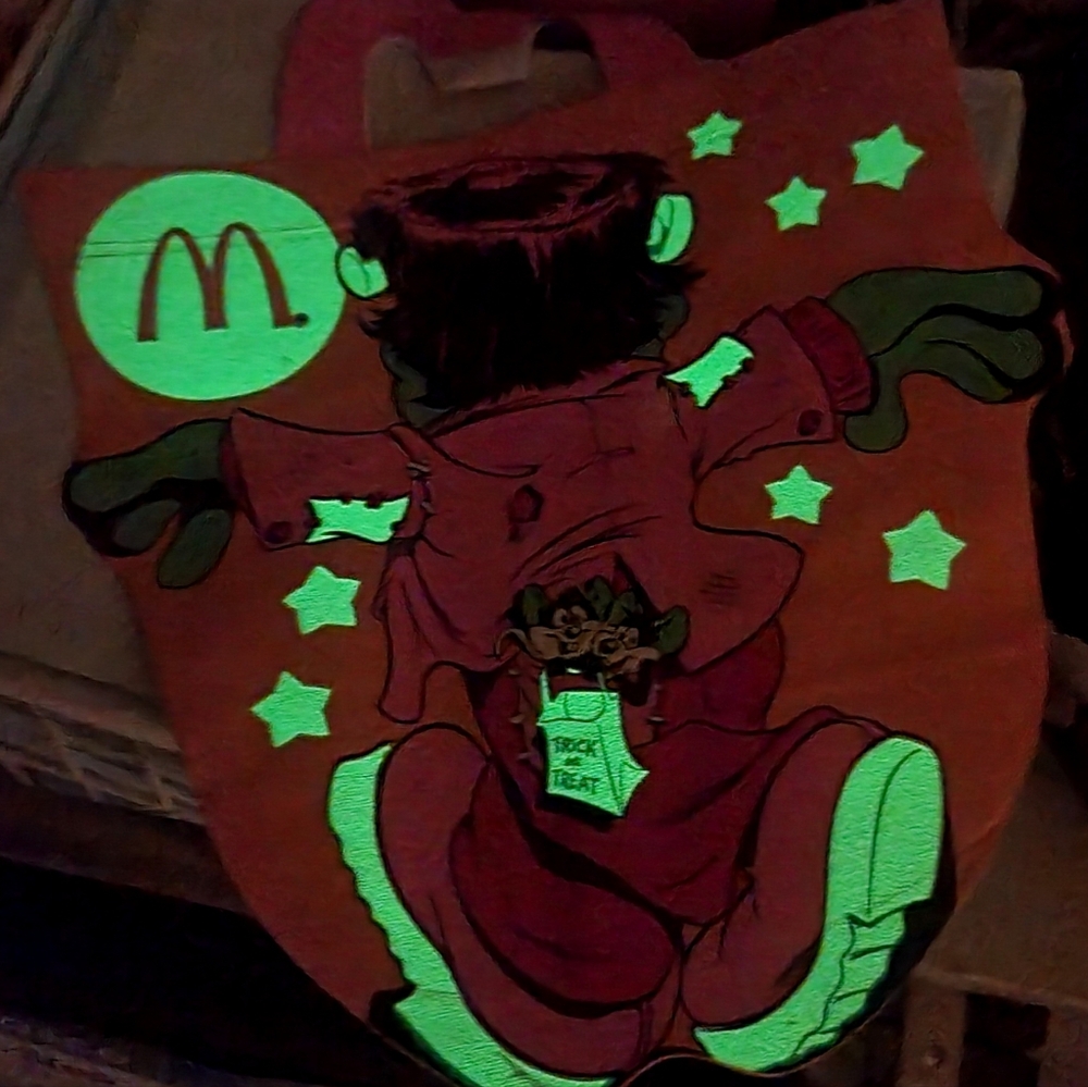 🎃VTG '90s McDonalds Halloween Vinyl Bag Glow-In-The-Dark Trick-or-Treat NEW - Picture 4 of 5